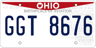 OH license plate GGT8676