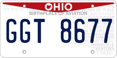 OH license plate GGT8677