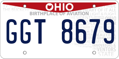 OH license plate GGT8679