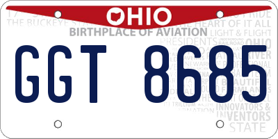 OH license plate GGT8685