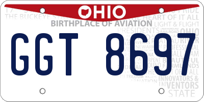 OH license plate GGT8697
