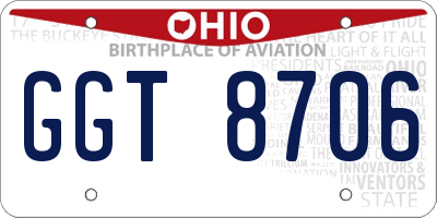 OH license plate GGT8706