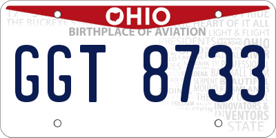 OH license plate GGT8733