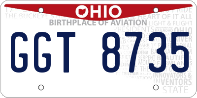 OH license plate GGT8735