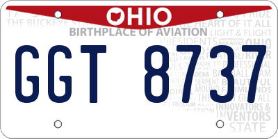 OH license plate GGT8737