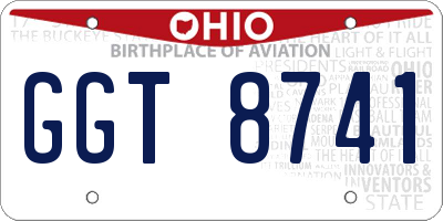 OH license plate GGT8741