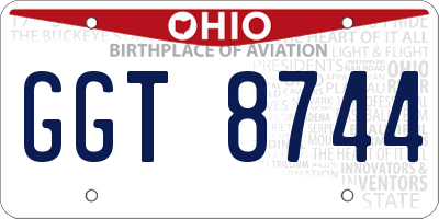 OH license plate GGT8744