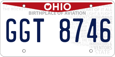 OH license plate GGT8746