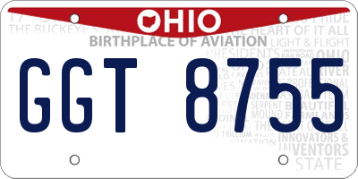 OH license plate GGT8755