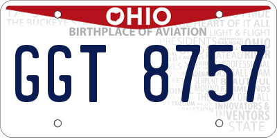OH license plate GGT8757