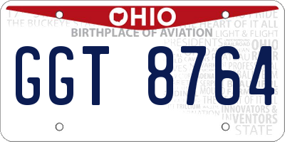 OH license plate GGT8764