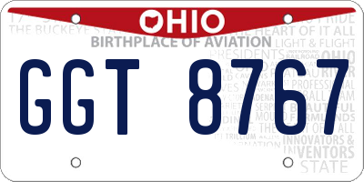 OH license plate GGT8767