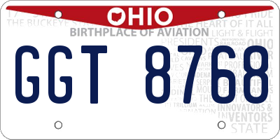 OH license plate GGT8768