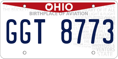 OH license plate GGT8773