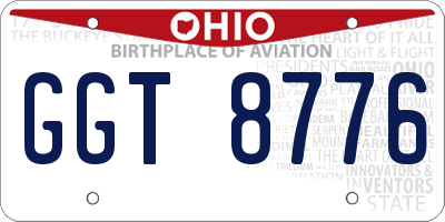 OH license plate GGT8776