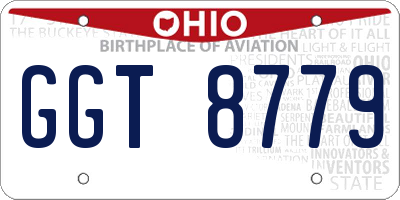 OH license plate GGT8779