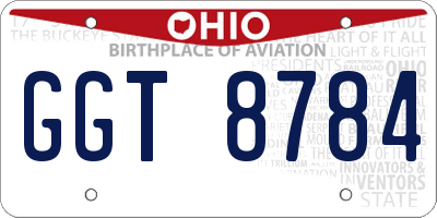 OH license plate GGT8784