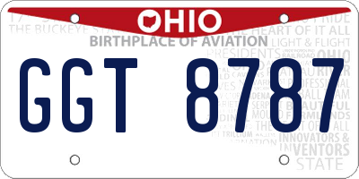 OH license plate GGT8787