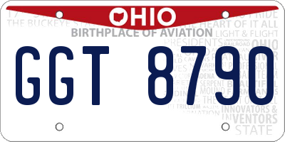 OH license plate GGT8790