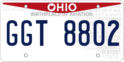 OH license plate GGT8802