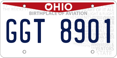 OH license plate GGT8901