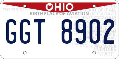 OH license plate GGT8902