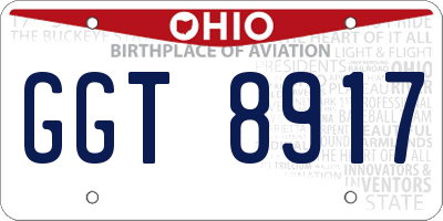 OH license plate GGT8917