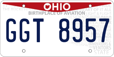 OH license plate GGT8957