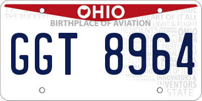 OH license plate GGT8964