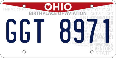 OH license plate GGT8971