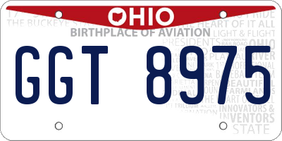 OH license plate GGT8975