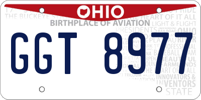 OH license plate GGT8977