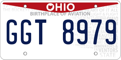 OH license plate GGT8979