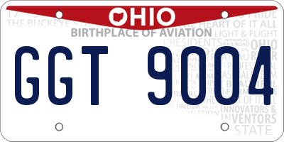 OH license plate GGT9004