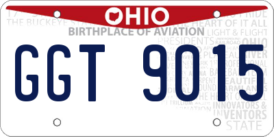 OH license plate GGT9015