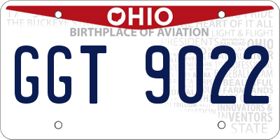 OH license plate GGT9022