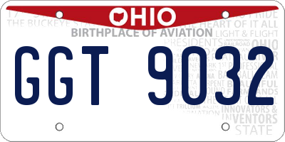 OH license plate GGT9032