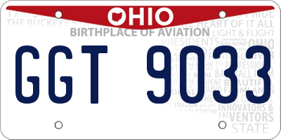OH license plate GGT9033