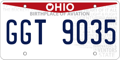 OH license plate GGT9035
