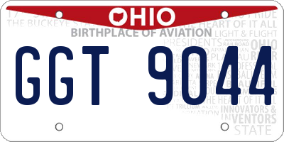 OH license plate GGT9044