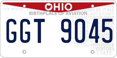 OH license plate GGT9045
