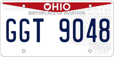 OH license plate GGT9048