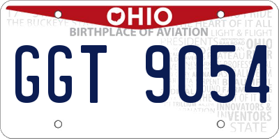 OH license plate GGT9054