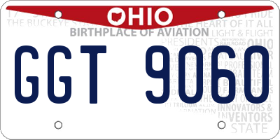 OH license plate GGT9060