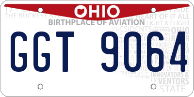 OH license plate GGT9064