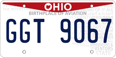 OH license plate GGT9067