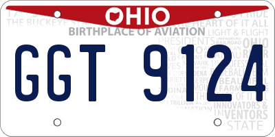 OH license plate GGT9124