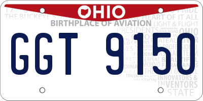 OH license plate GGT9150