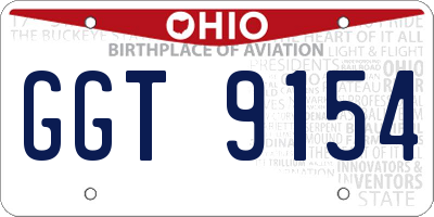 OH license plate GGT9154