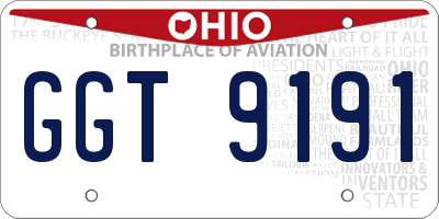 OH license plate GGT9191